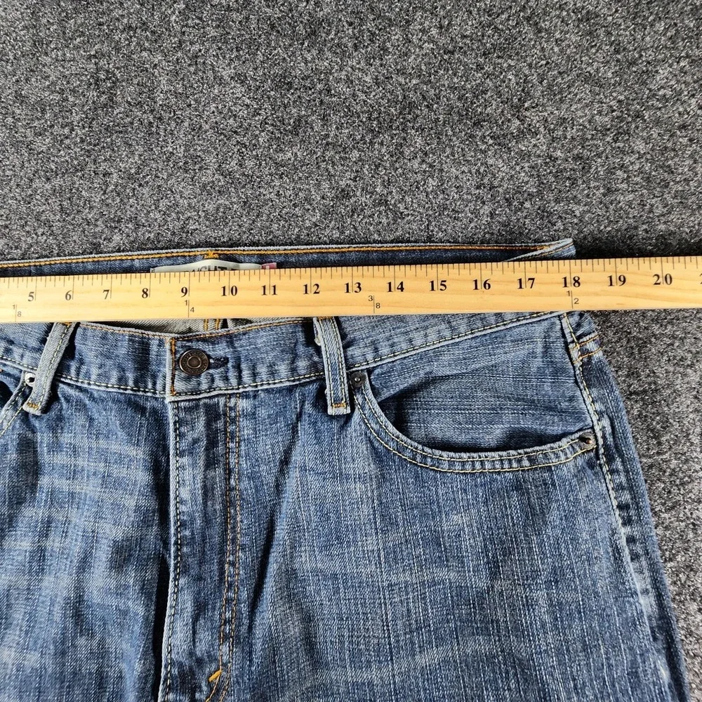 Levis 505 Regular Straight Fit Jeans‎ Mens 36x32 Blue Mid Rise Dark Wash Denim